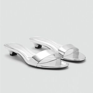 Mango Women's Silver Straps Sandals